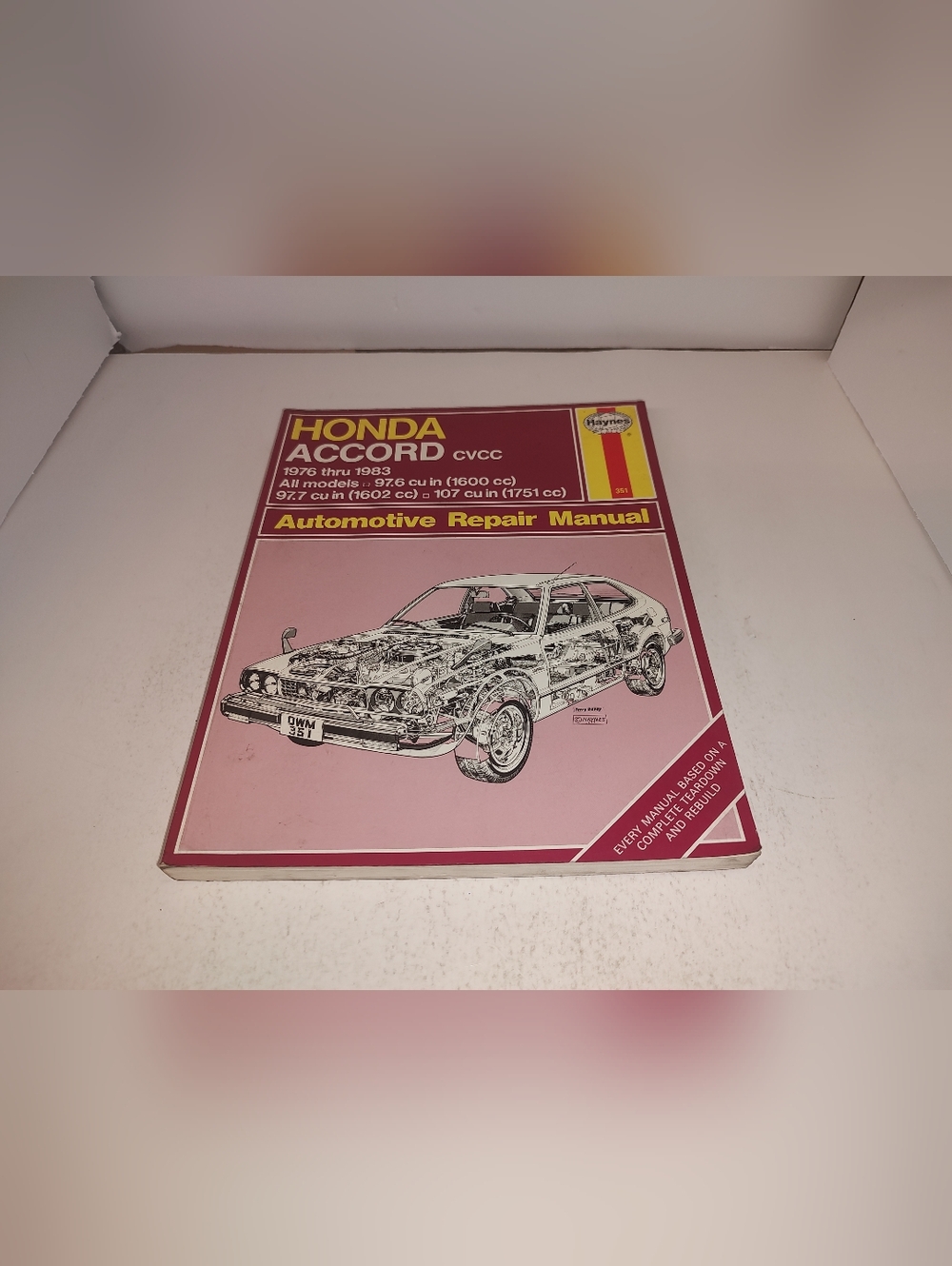Haynes Automotive Repair Manual 1976 - 1983 Honda Accord CVCC Hatchback + Sedan